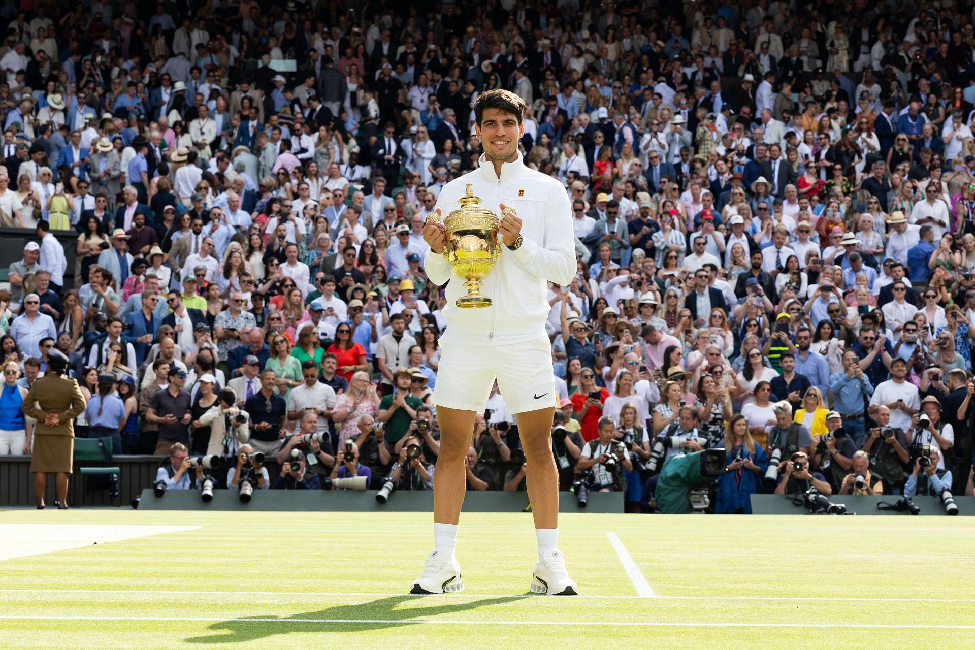 Carlos Alcaraz is the two-time defending Wimbledon champion. (Source: Getty)